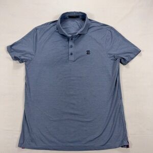 G/FORE Pray For Birdies Performance Golf Polo Shirt Size Large Blue Heathered